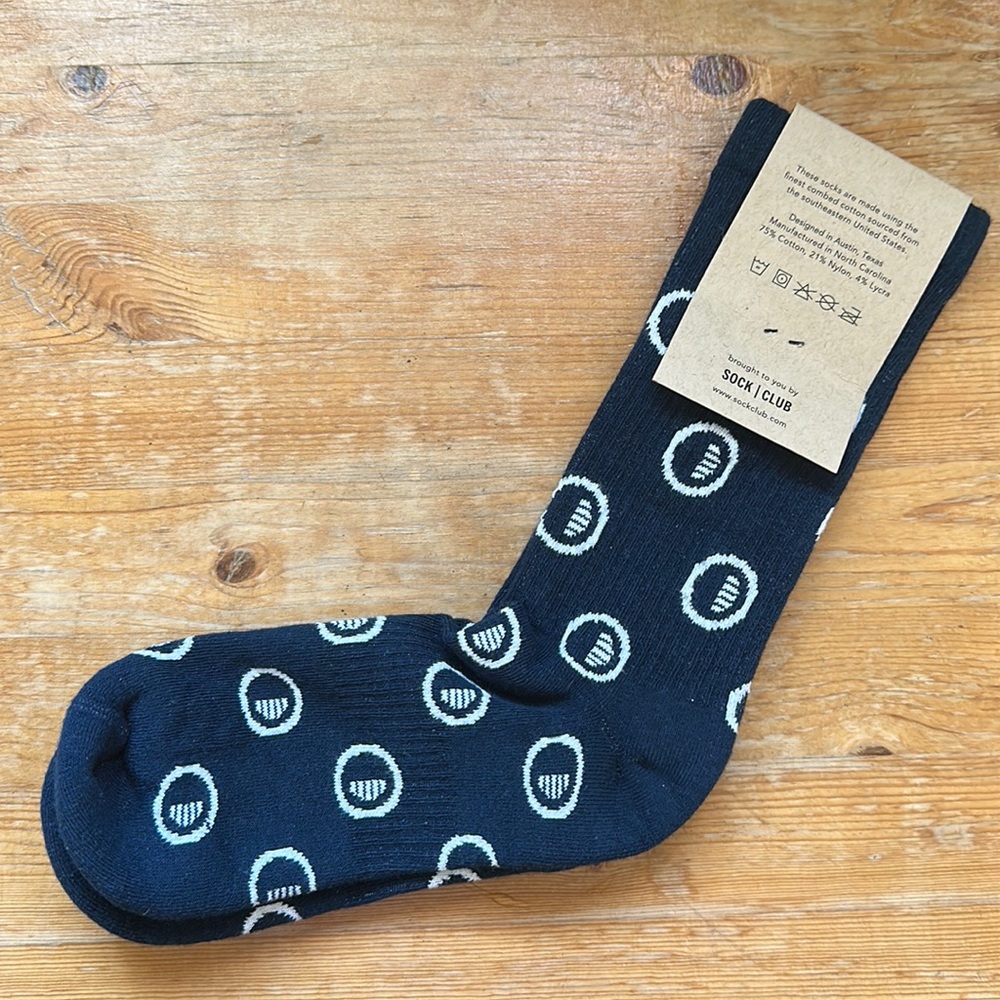 New Sock Club retro geometric funky design ribbed crew sock tennis sock pair